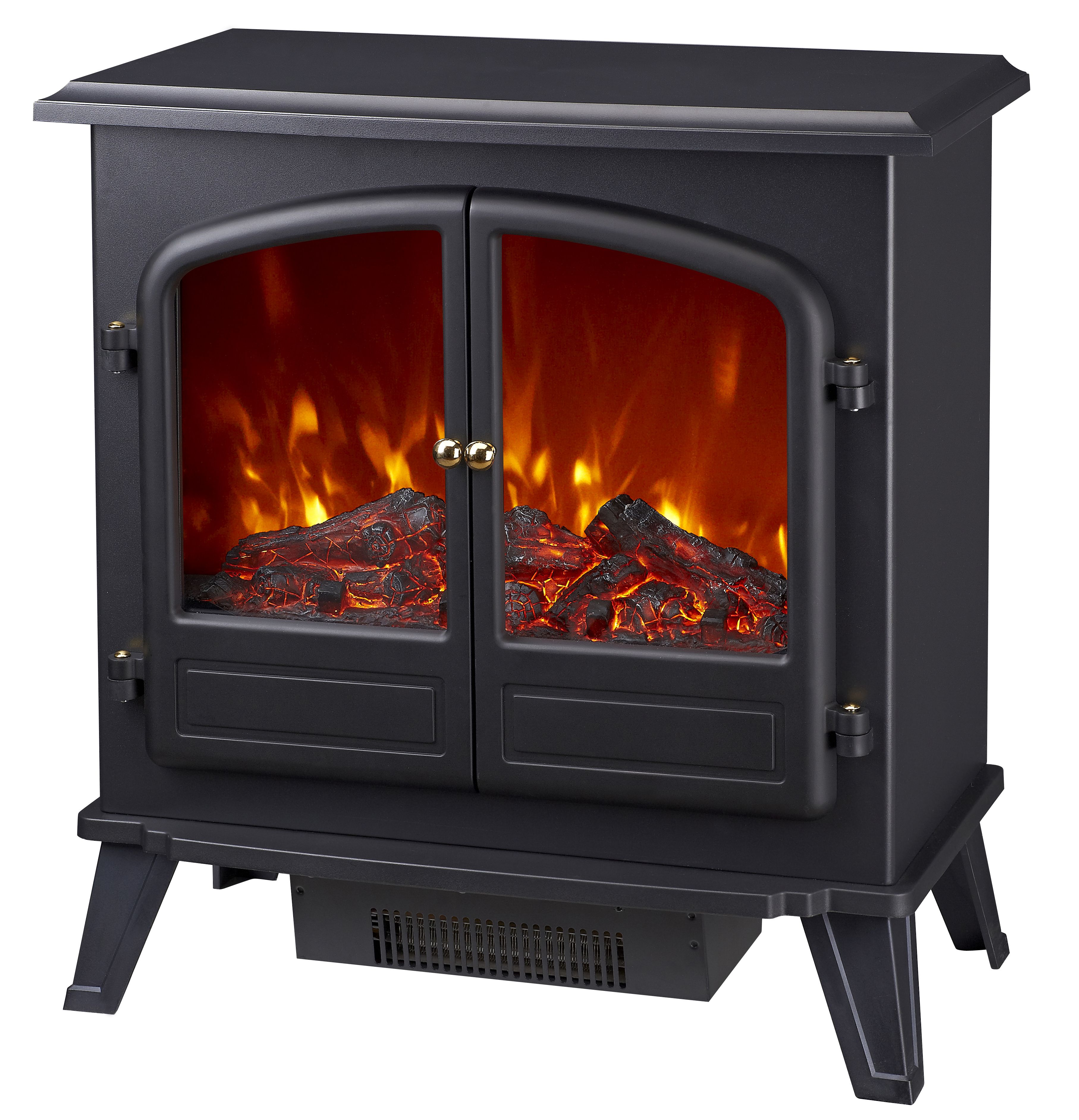 Focal Point Weybourne Traditional 1850W Matt Black Electric Stove | DIY at  Bu0026Q