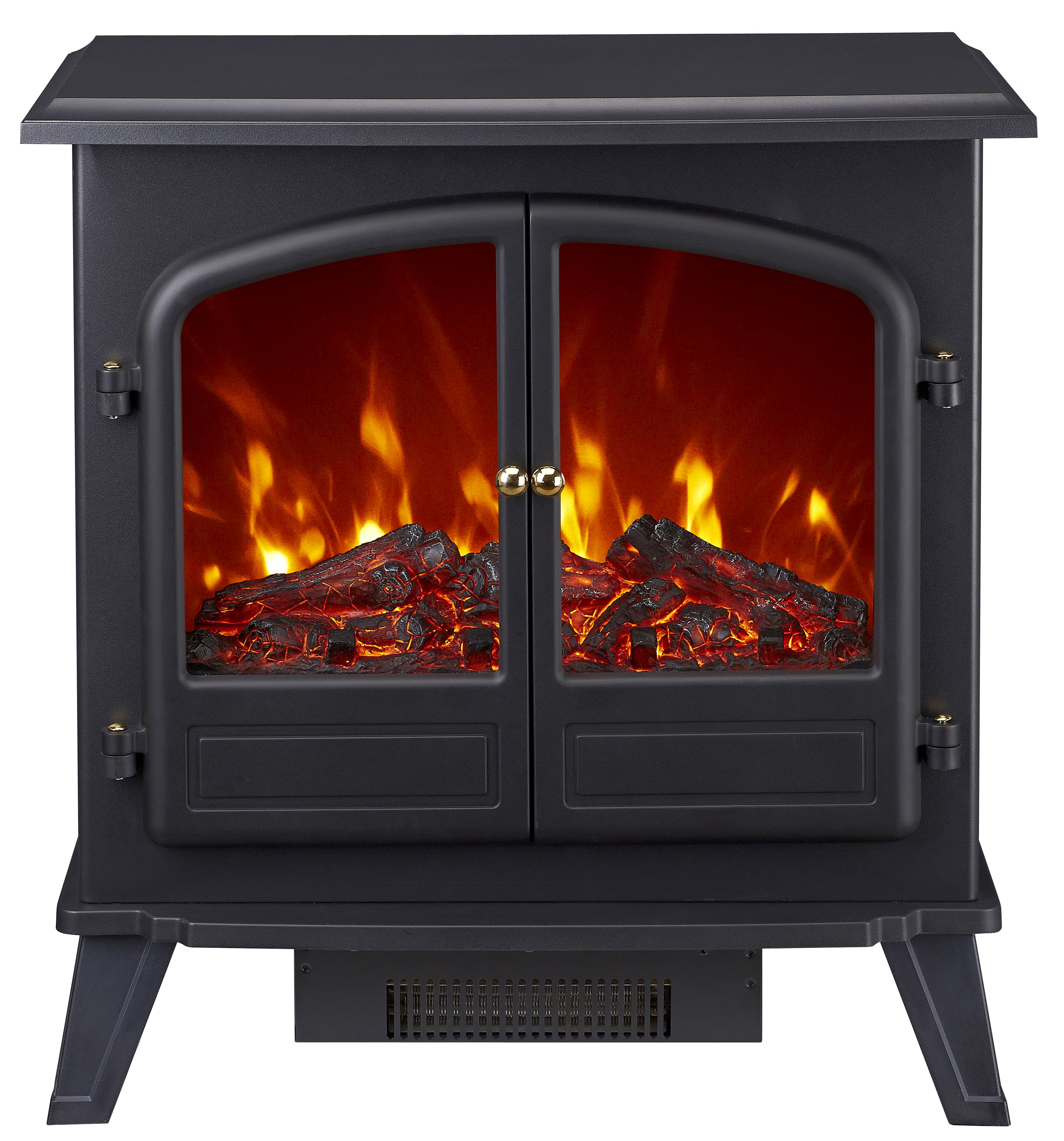 Focal Point Weybourne Traditional 1850W Matt Black Electric Stove | DIY at  Bu0026Q