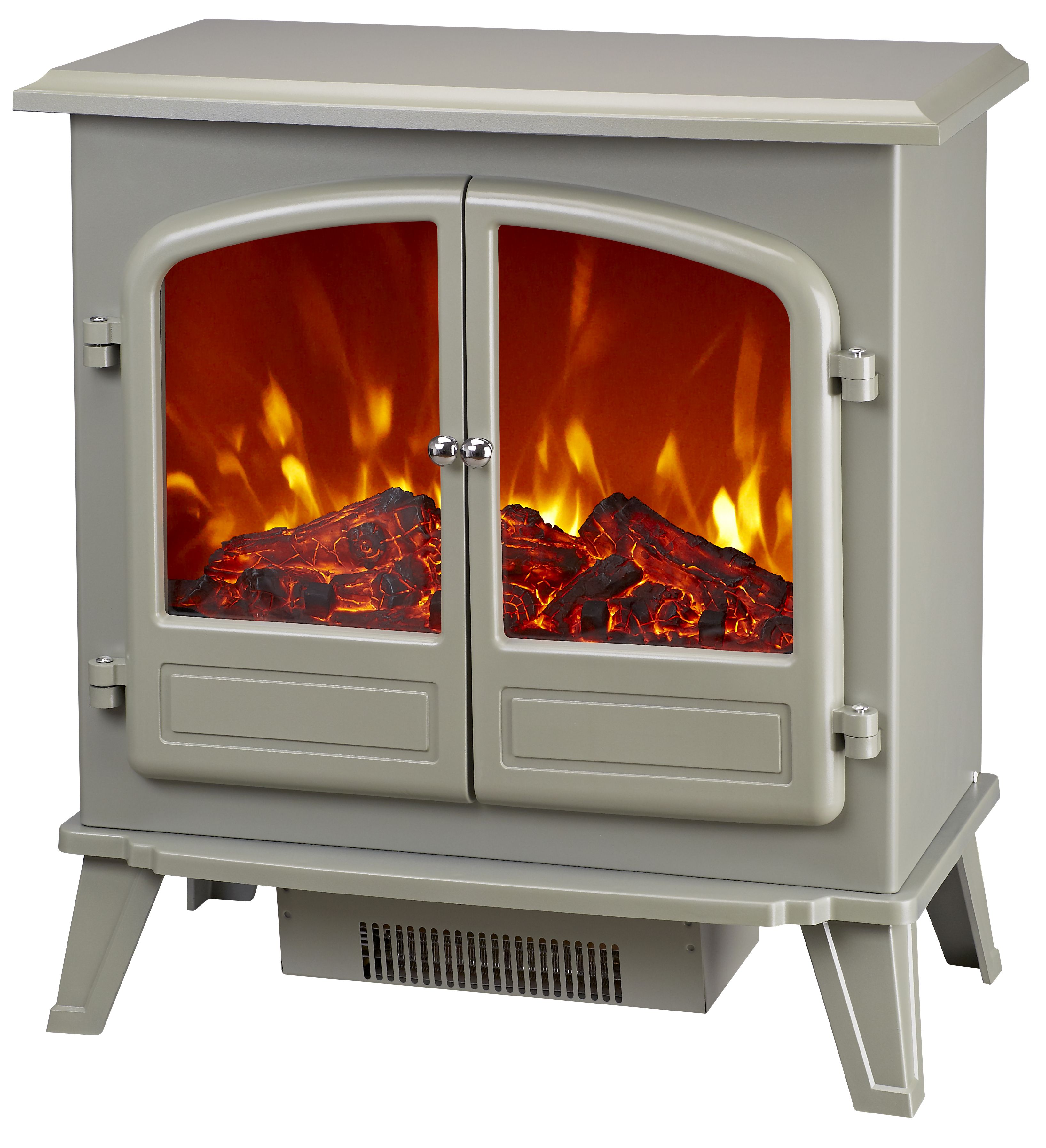 Focal Point Weybourne Traditional 1850W Matt Sage grey Electric Stove | DIY  at Bu0026Q