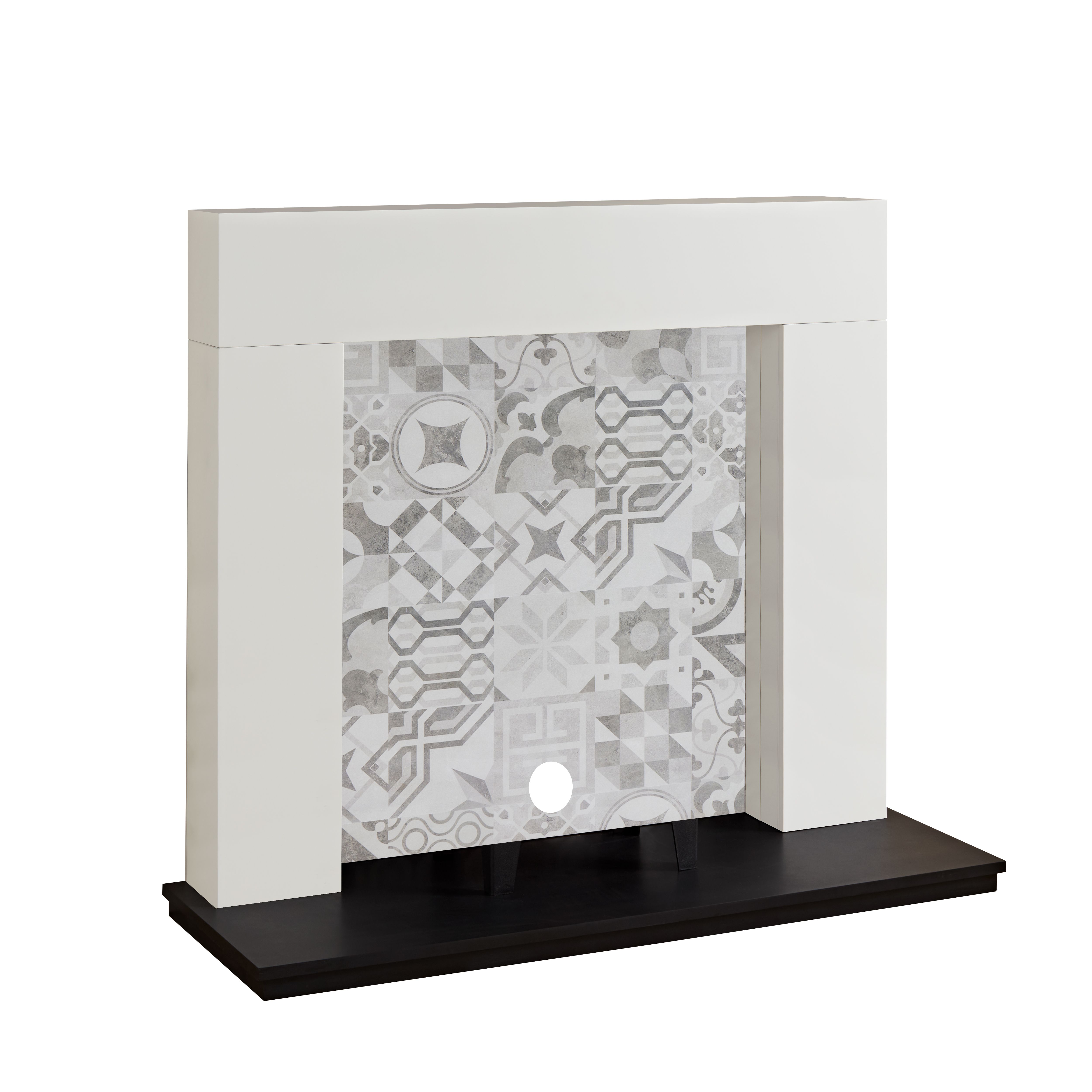 Focal Point Wichita White & black MDF Artisian Fireplace surround set