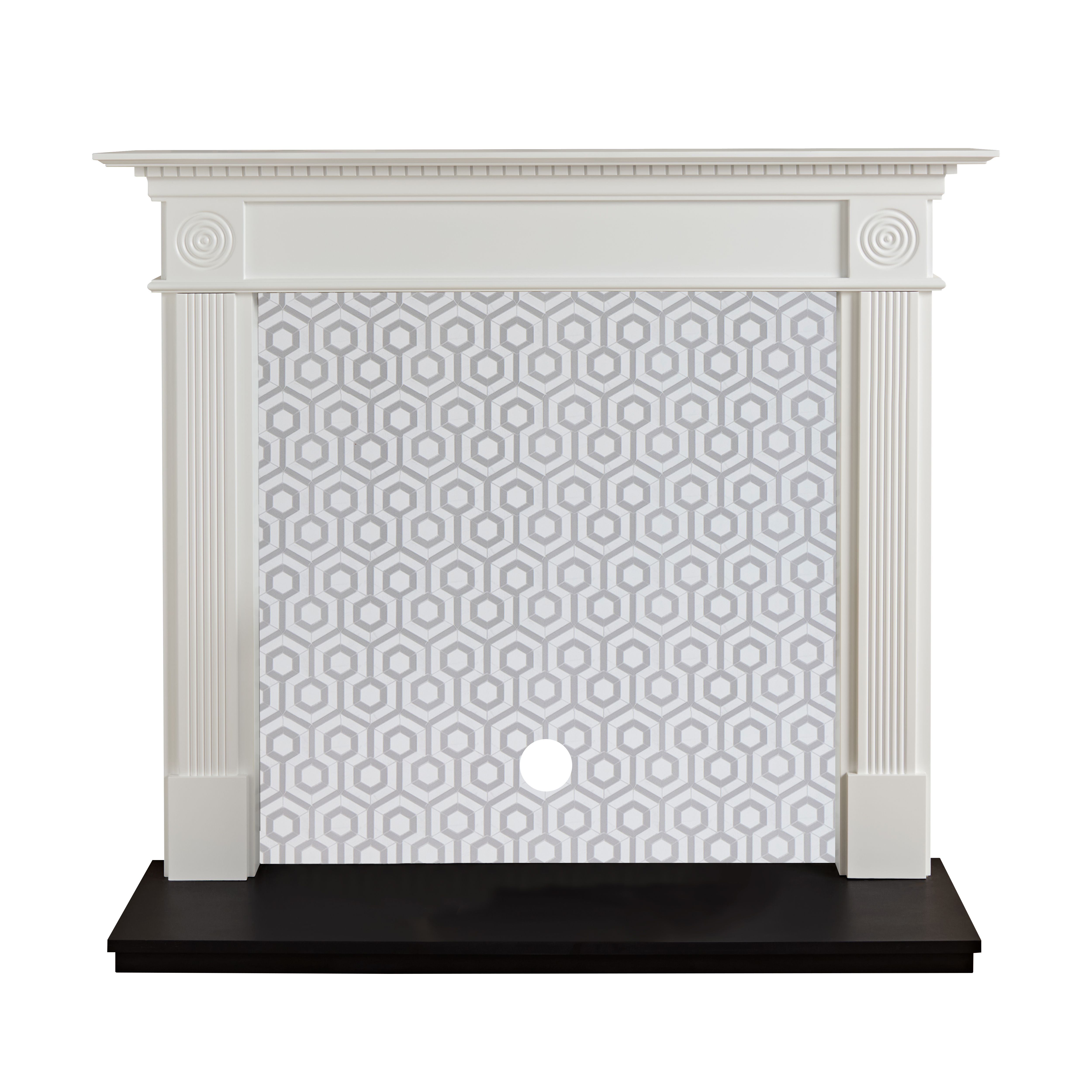 Focal Point Woodthorpe White & black MDF Fireplace surround set