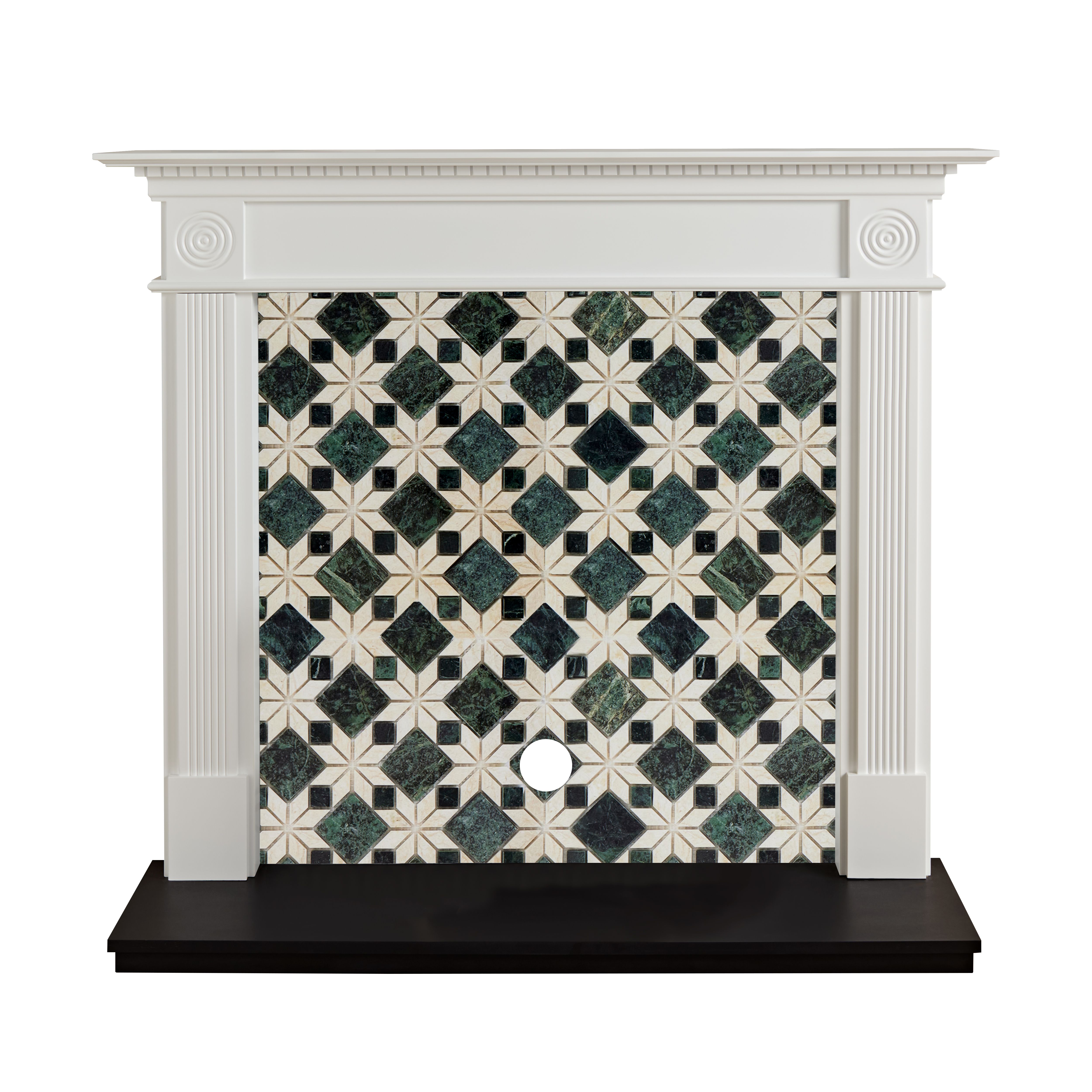 Focal Point Woodthorpe White & black MDF Timeless Fireplace surround set