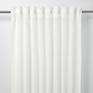 Fola White Horizontal stripe Unlined Pencil pleat Voile curtain (W)140cm (L)260cm, Single