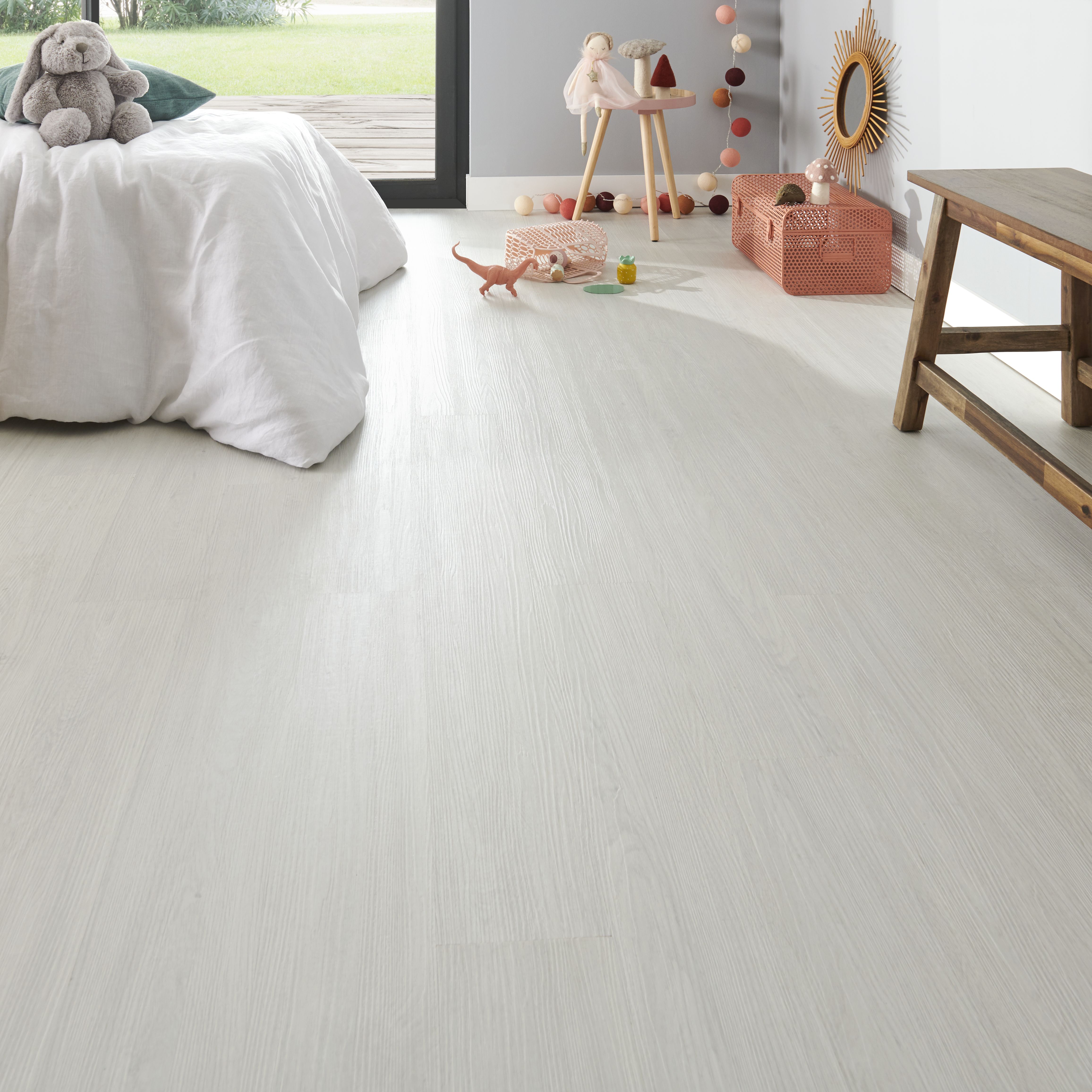Folk White Wood effect Planks Sample of 1 - 4