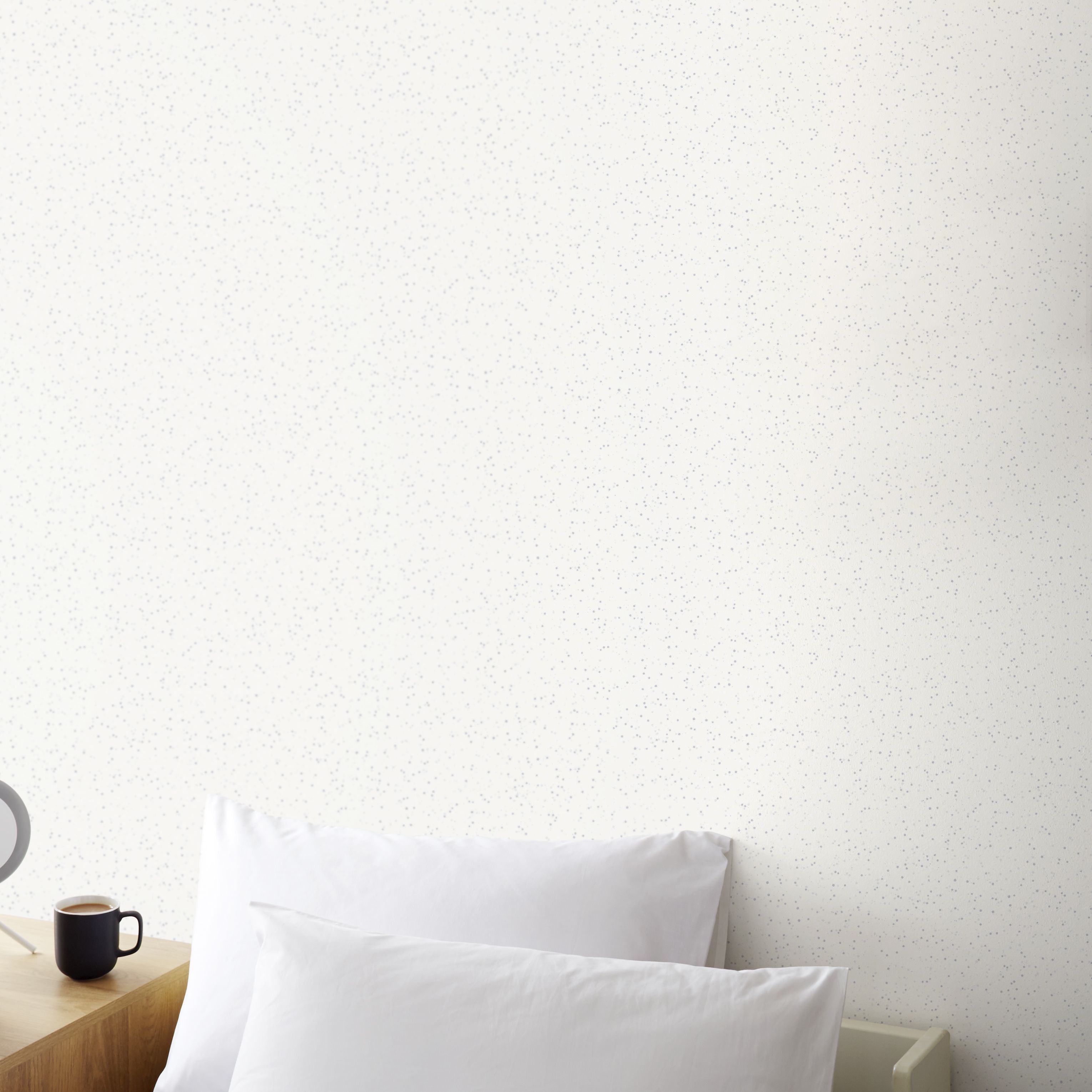 Fonio White Glitter effect Spots Textured Wallpaper