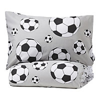 Football Grey & white Single Duvet cover & pillow case set