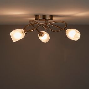 Forbes Chrome effect 3 Lamp Ceiling light