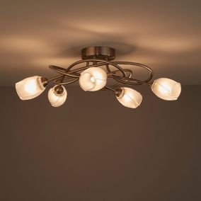 Forbes Chrome effect 5 Lamp Ceiling light