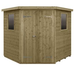 Forest 7X7 Pent Pressure treated Tongue & groove Shed with floor