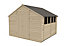 Forest Garden 10x10 Apex Pressure treated Overlap Natural Timber Wooden Shed with floor