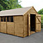 Forest Garden 10x15 Apex Pressure treated Overlap Natural Timber Wooden Shed with floor - Assembly service included