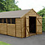Forest Garden 10x20 Apex Pressure treated Overlap Natural Timber Wooden Shed with floor