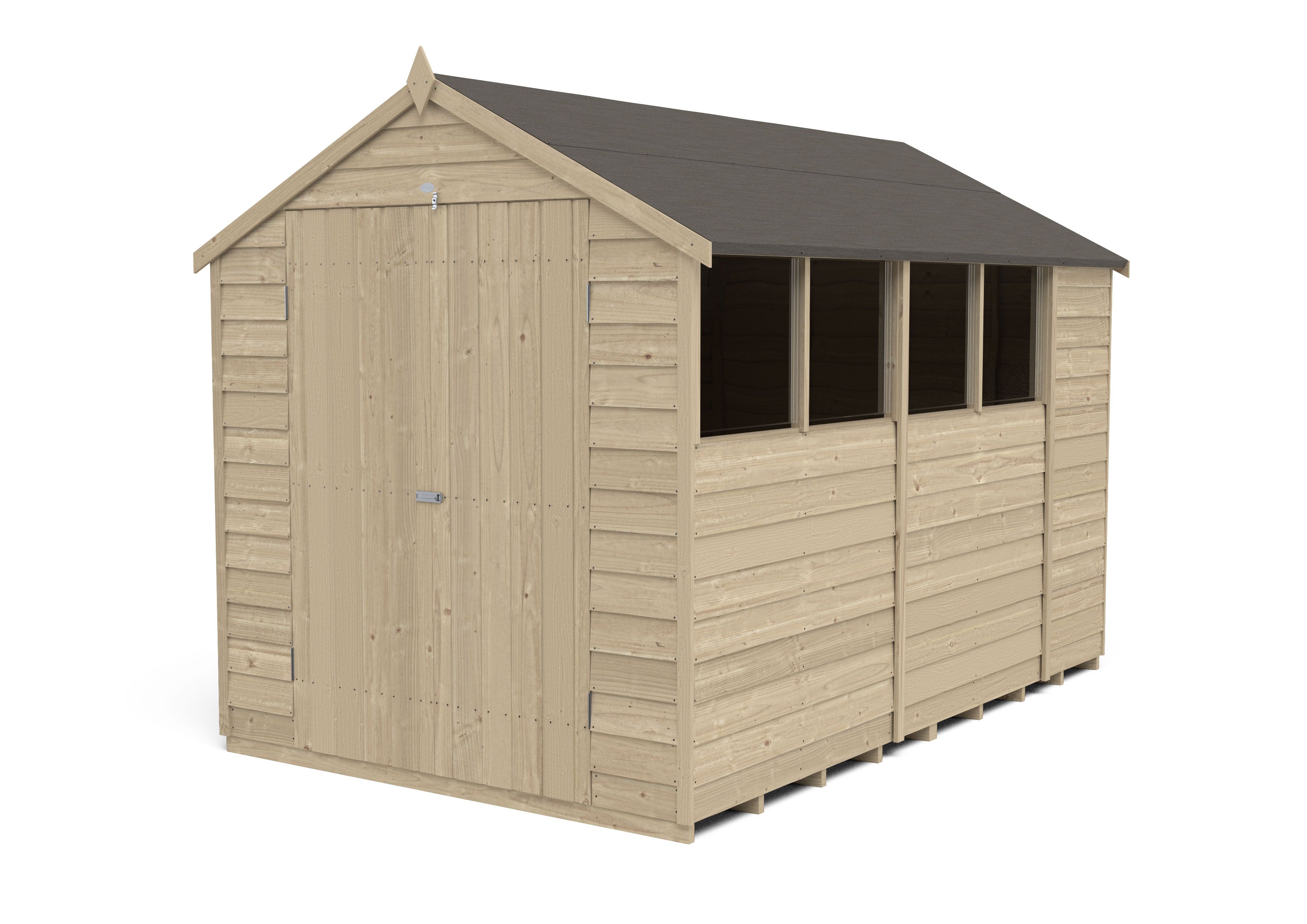 Forest Garden 10x6 Apex Pressure treated Overlap Wooden Shed with floor