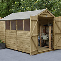 Forest Garden 10x6 Apex Pressure treated Overlap Wooden Shed with floor
