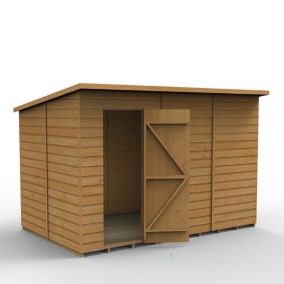 Forest Garden 10x6 ft Pent Shiplap Wooden Shed with floor (Base included) - Assembly service included