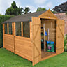 Forest Garden 10x8 Apex Dip treated Overlap Wooden Shed with floor