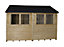 Forest Garden 10x8 ft Apex Wooden 2 door Shed with floor & 2 windows