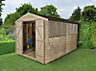 Forest Garden 12x8 Apex Pressure treated Overlap Wooden Shed with floor - Assembly service included