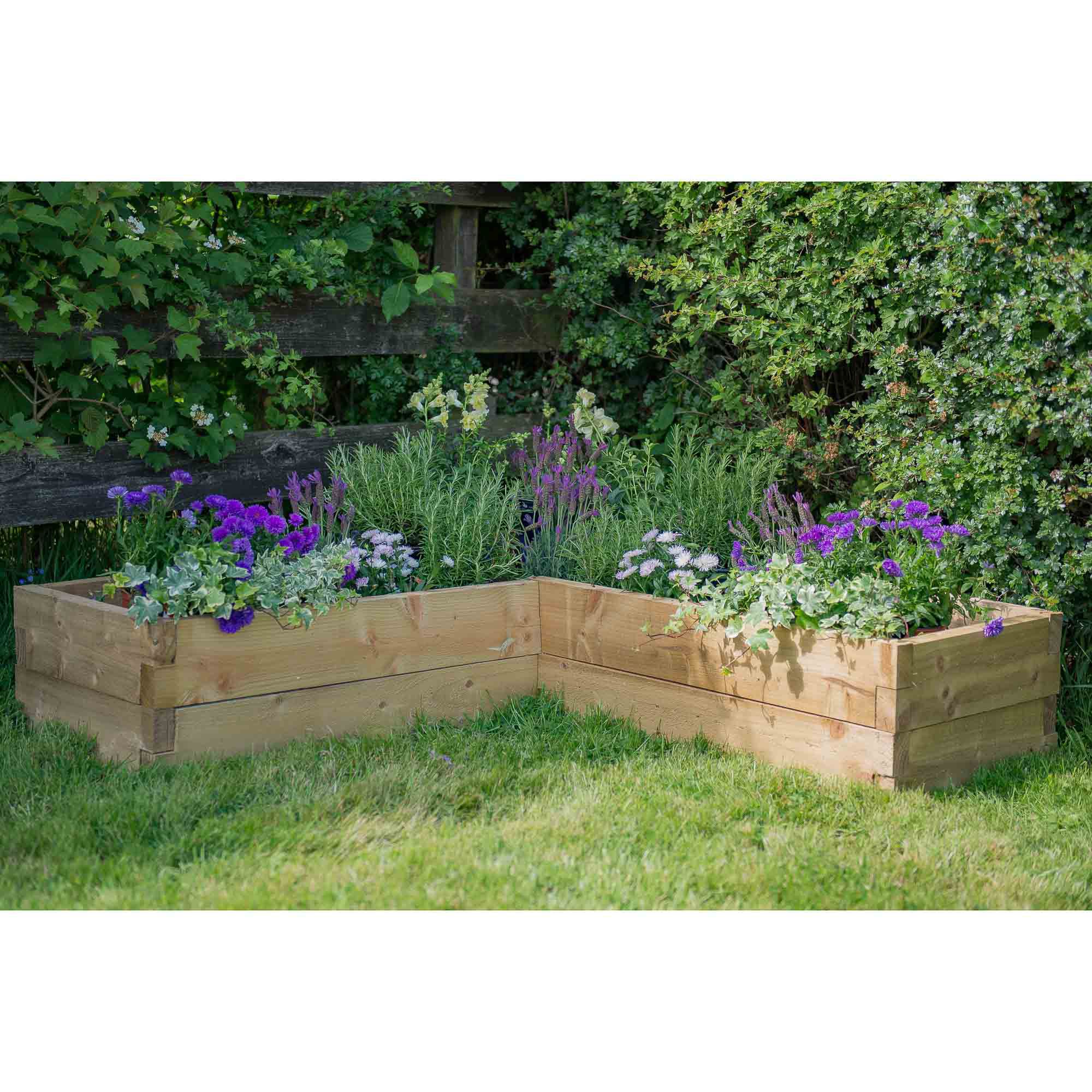 Forest Garden 28 x 131 x 131 Wood Raised bed kit DIY at B&Q
