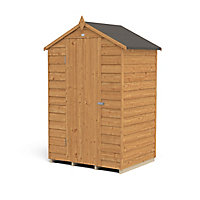 Forest Garden 4x3 Apex Dip treated Overlap Wooden Shed with floor (Base included)
