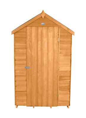 Forest Garden 4x3 ft Apex Golden brown Wooden Shed with floor - Assembly service included