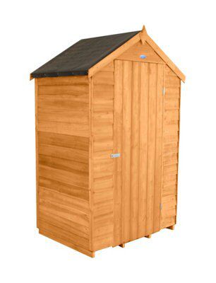 Forest Garden 4x3 ft Apex Golden brown Wooden Shed with floor