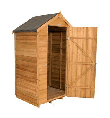 Forest Garden 4x3 ft Apex Golden brown Wooden Shed with floor