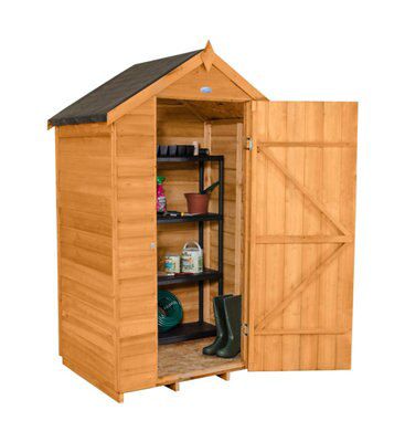 Forest Garden 4x3 ft Apex Golden brown Wooden Shed with floor
