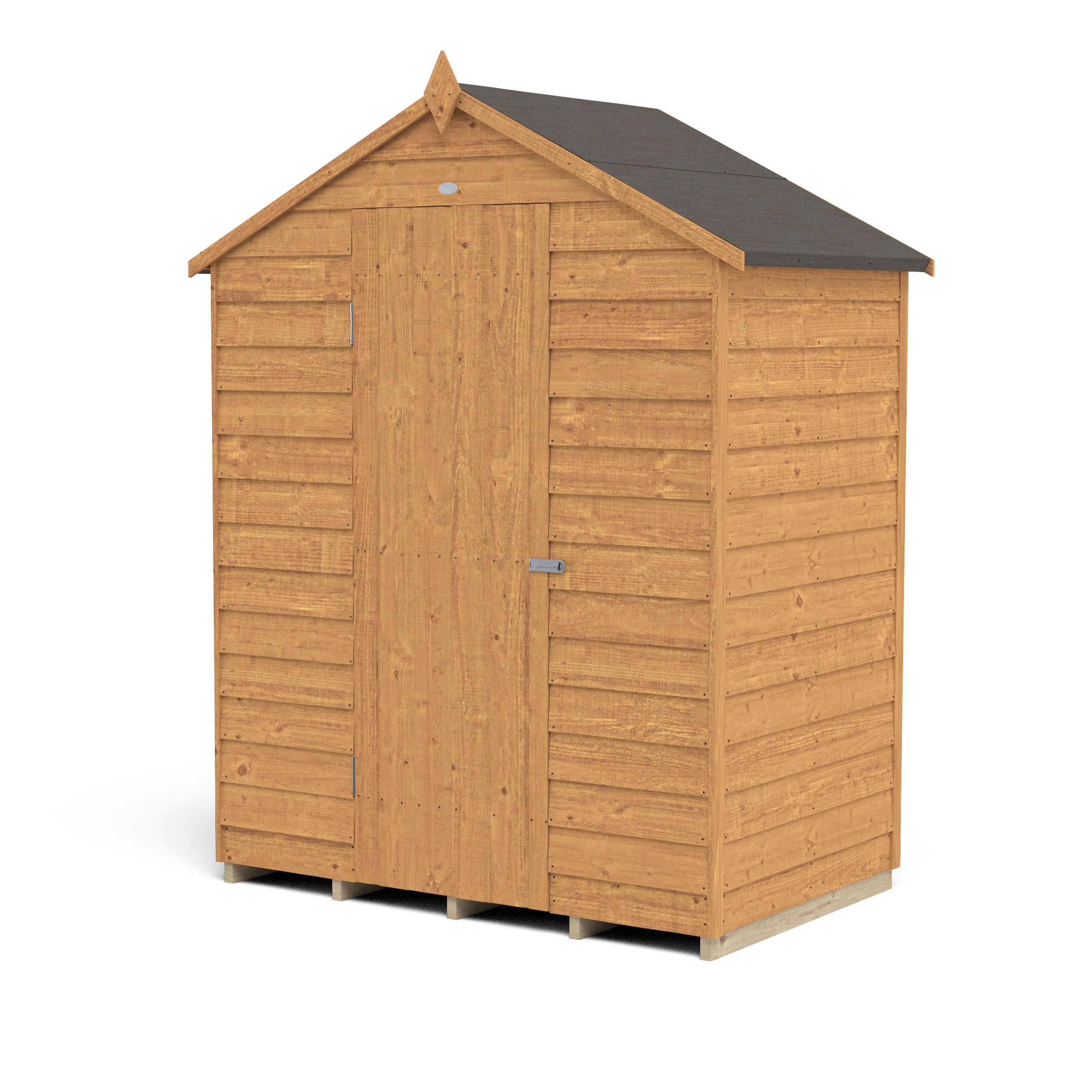 Forest Garden 5x3 Apex Dip treated Overlap Wooden Shed with floor