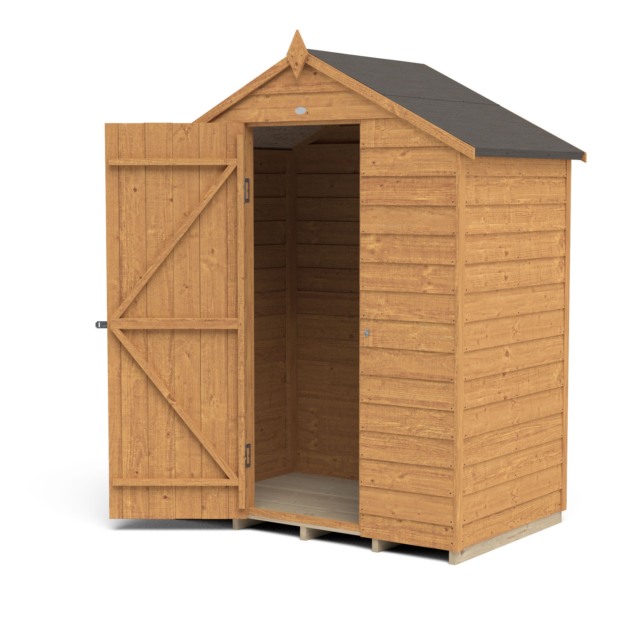 Forest Garden 5x3 Apex Dip treated Overlap Wooden Shed with floor