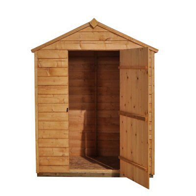 Forest Garden 5x3 ft Apex Golden brown Wooden Shed with floor - Assembly service included