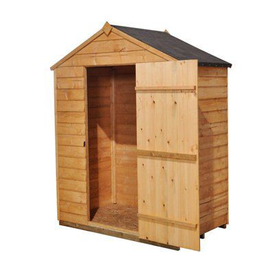 Forest Garden 5x3 ft Apex Golden brown Wooden Shed with floor - Assembly service included