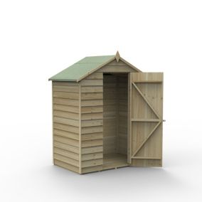 Forest Garden 5x3 ft Apex Overlap Wooden Shed with floor (Base included)