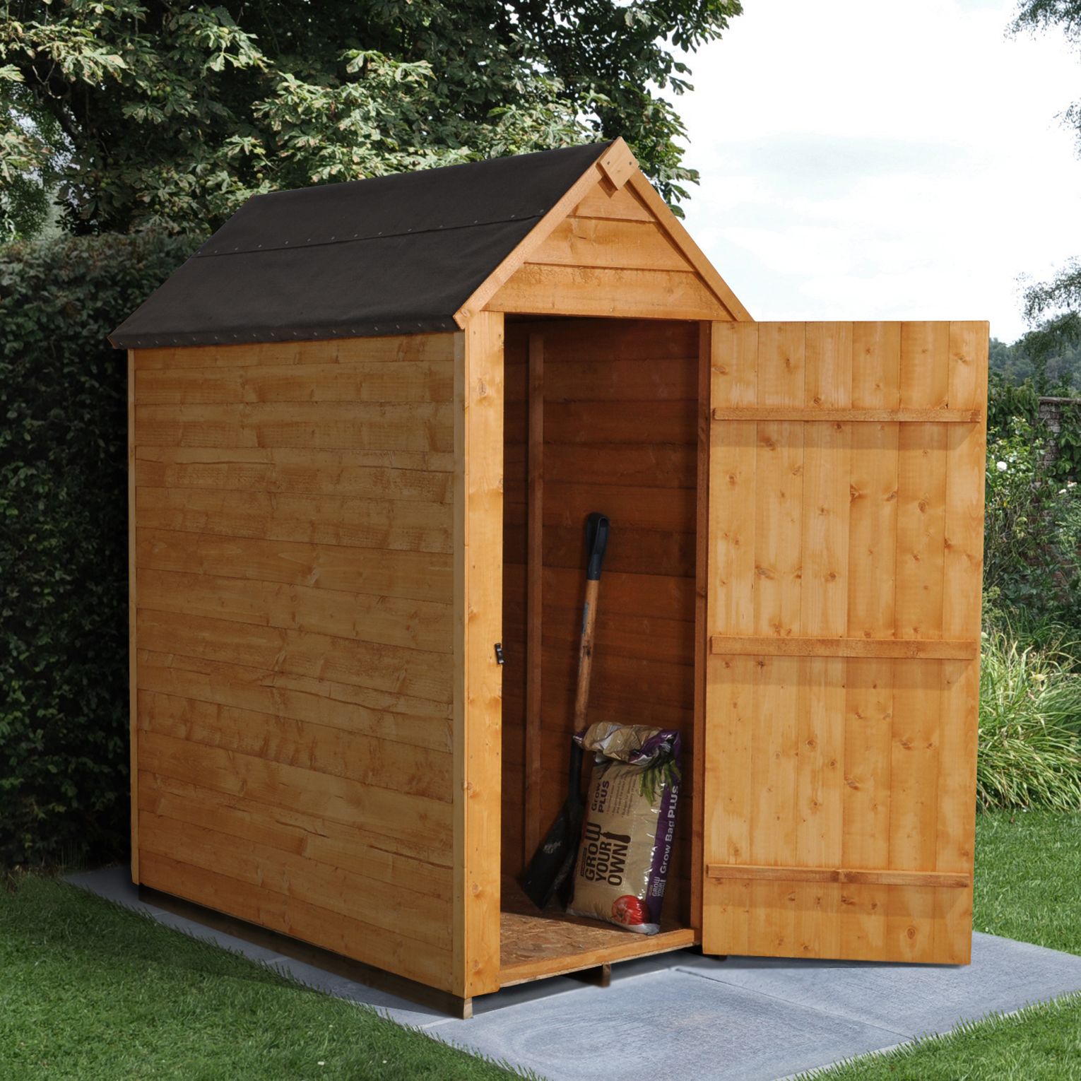 Forest Garden 5x3 ft Apex Wooden Shed with floor (Base included) - Assembly service included
