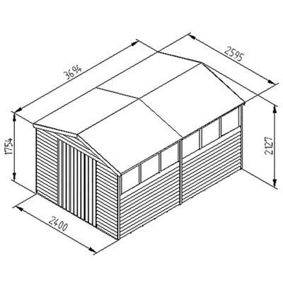 Forest Garden & 6 windows Apex Workshop - Assembly service included