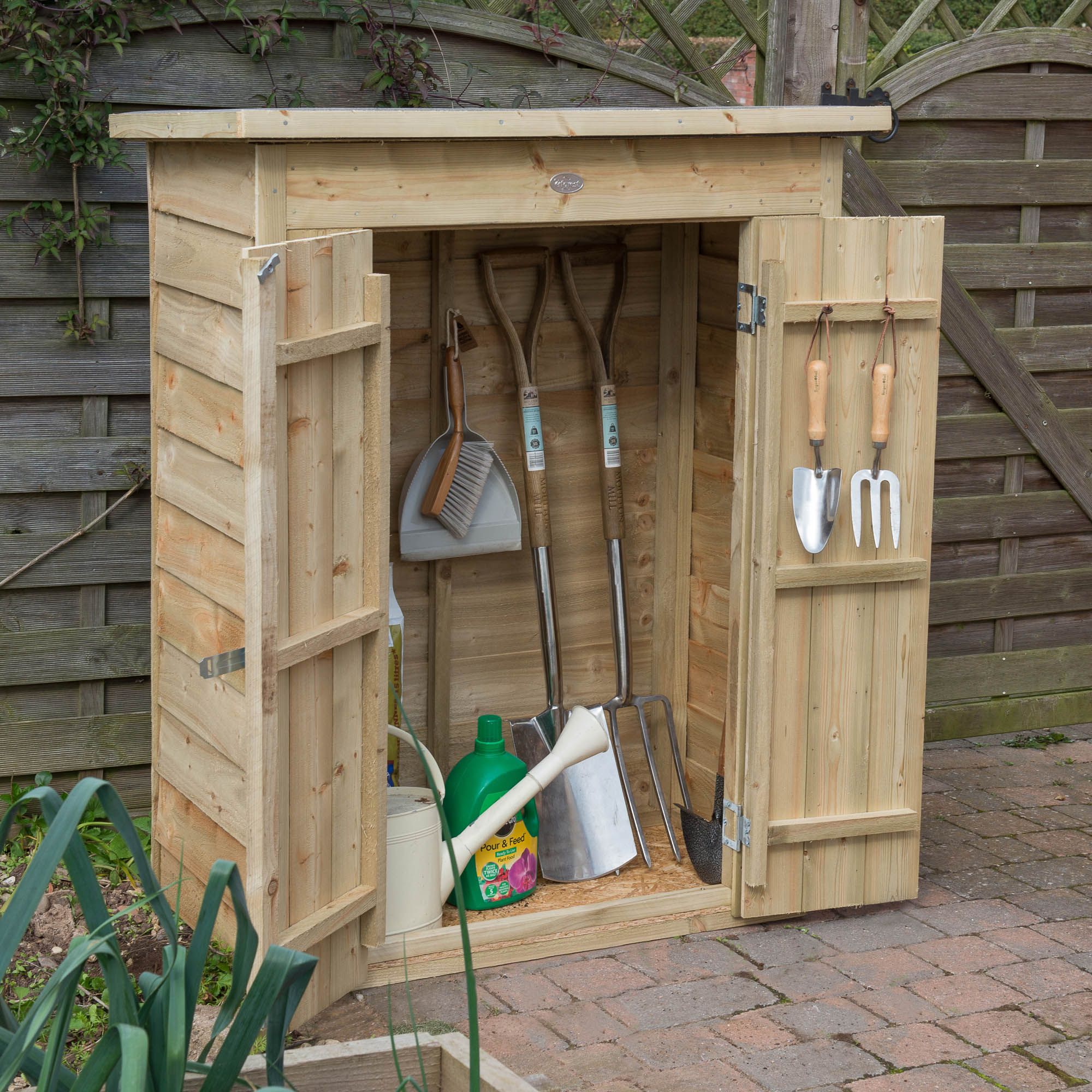 Forest Garden 600L Timber Garden storage Pent Tongue & groove (W)108cm ...