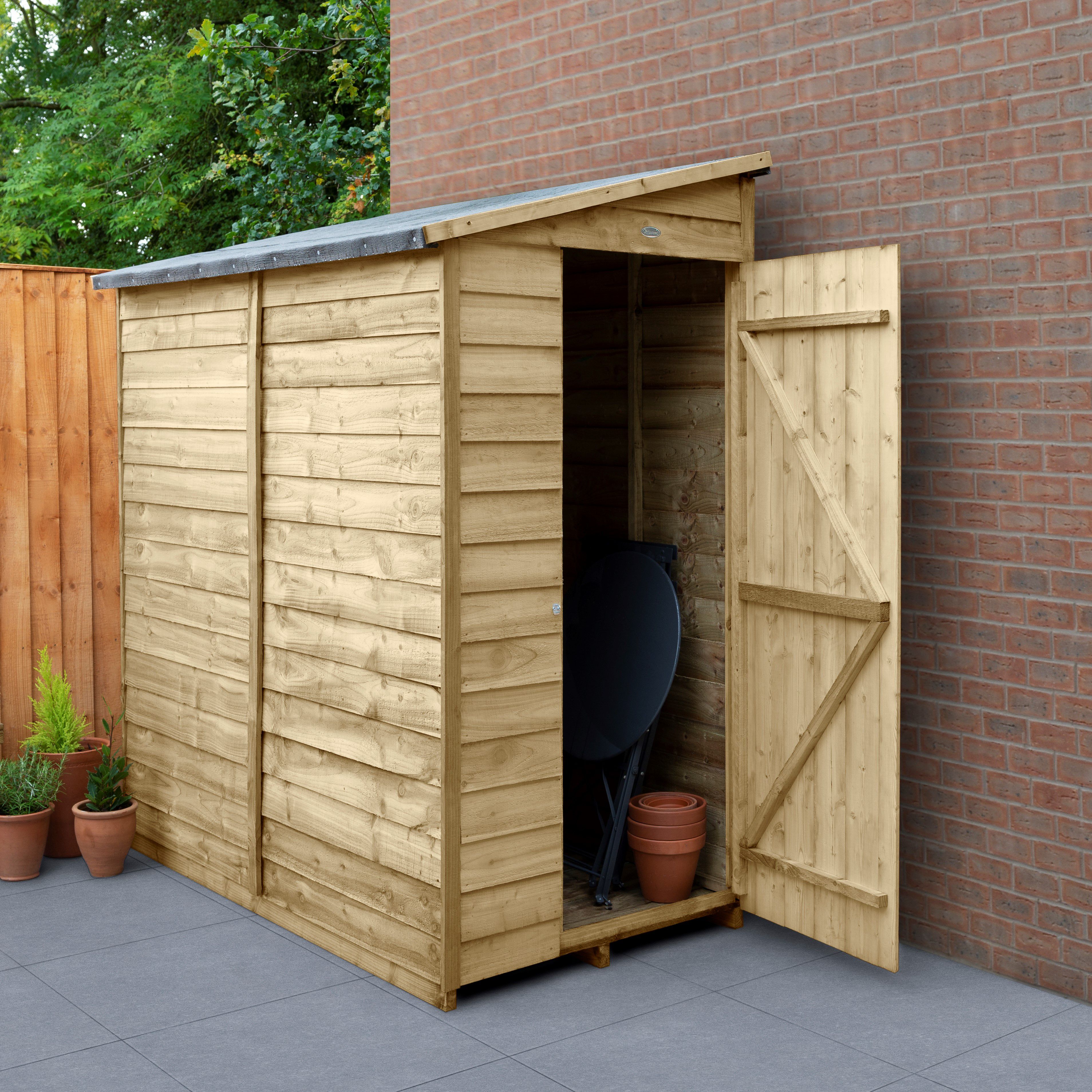 Forest Garden 6x3 ft Pent Wooden Shed with floor