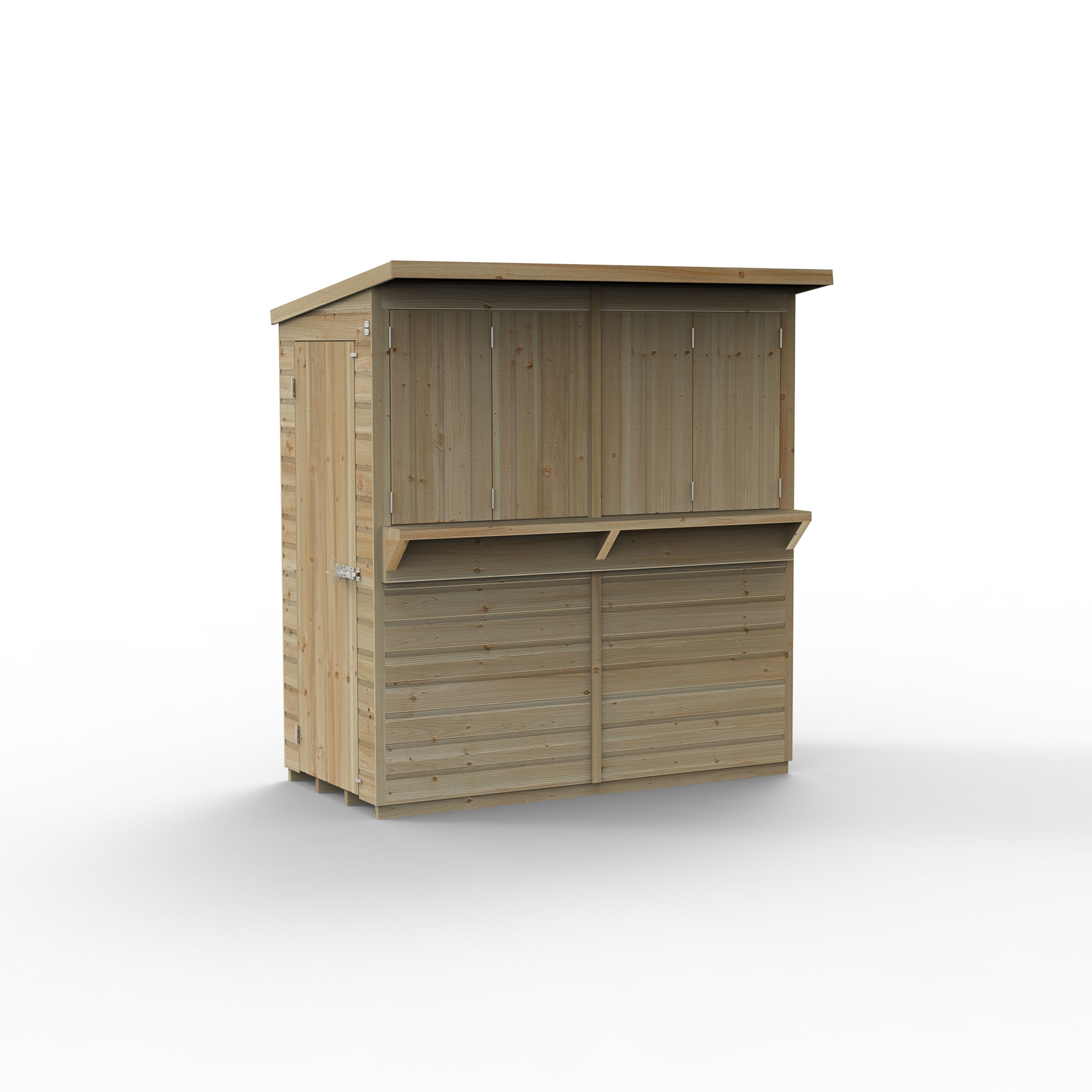 Forest Garden 6x3 ft Reverse apex Wooden Garden bar with Single door