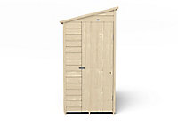 Forest Garden 6x3 Pent Pressure treated Overlap Natural Timber Wooden Shed with floor - Assembly service included
