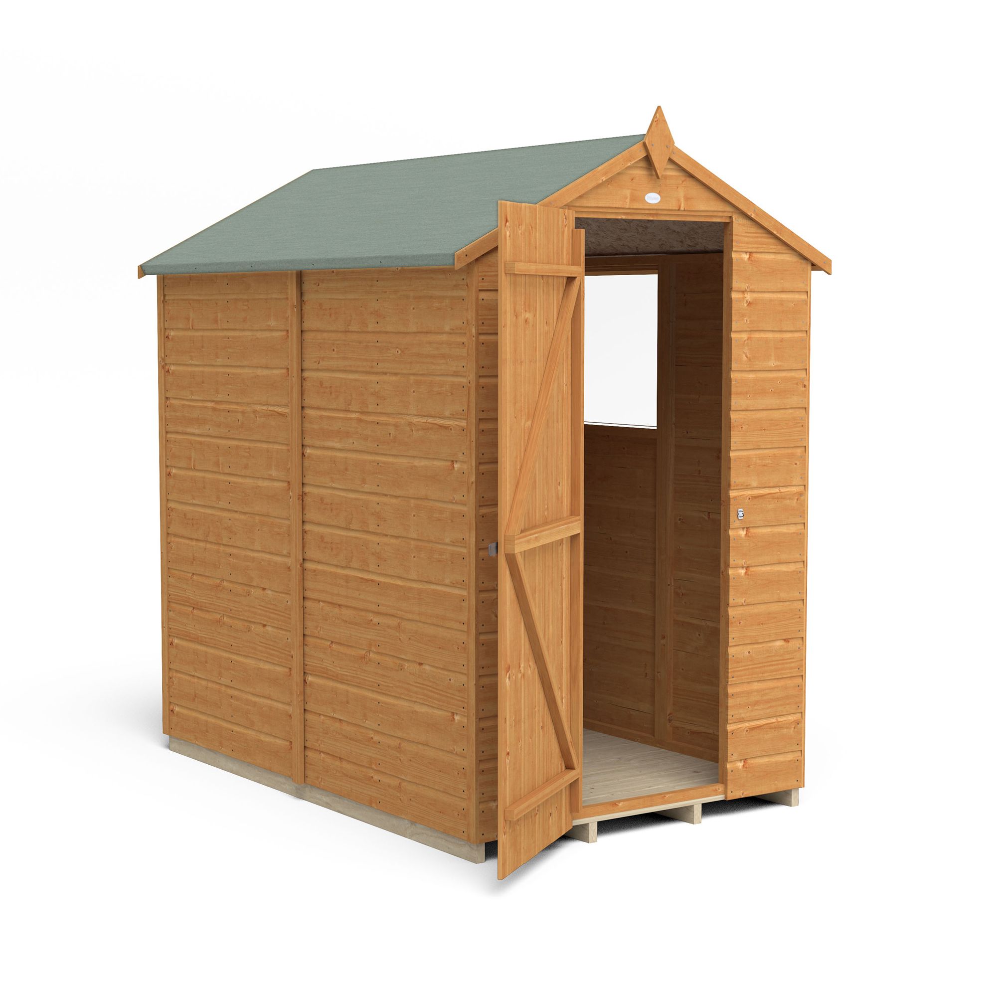 Forest Garden 6x4 Apex Dip treated Shiplap Shed with floor