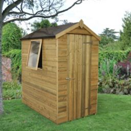 Forest Garden 6x4 Apex Pressure treated Tongue & groove Wooden Shed with floor