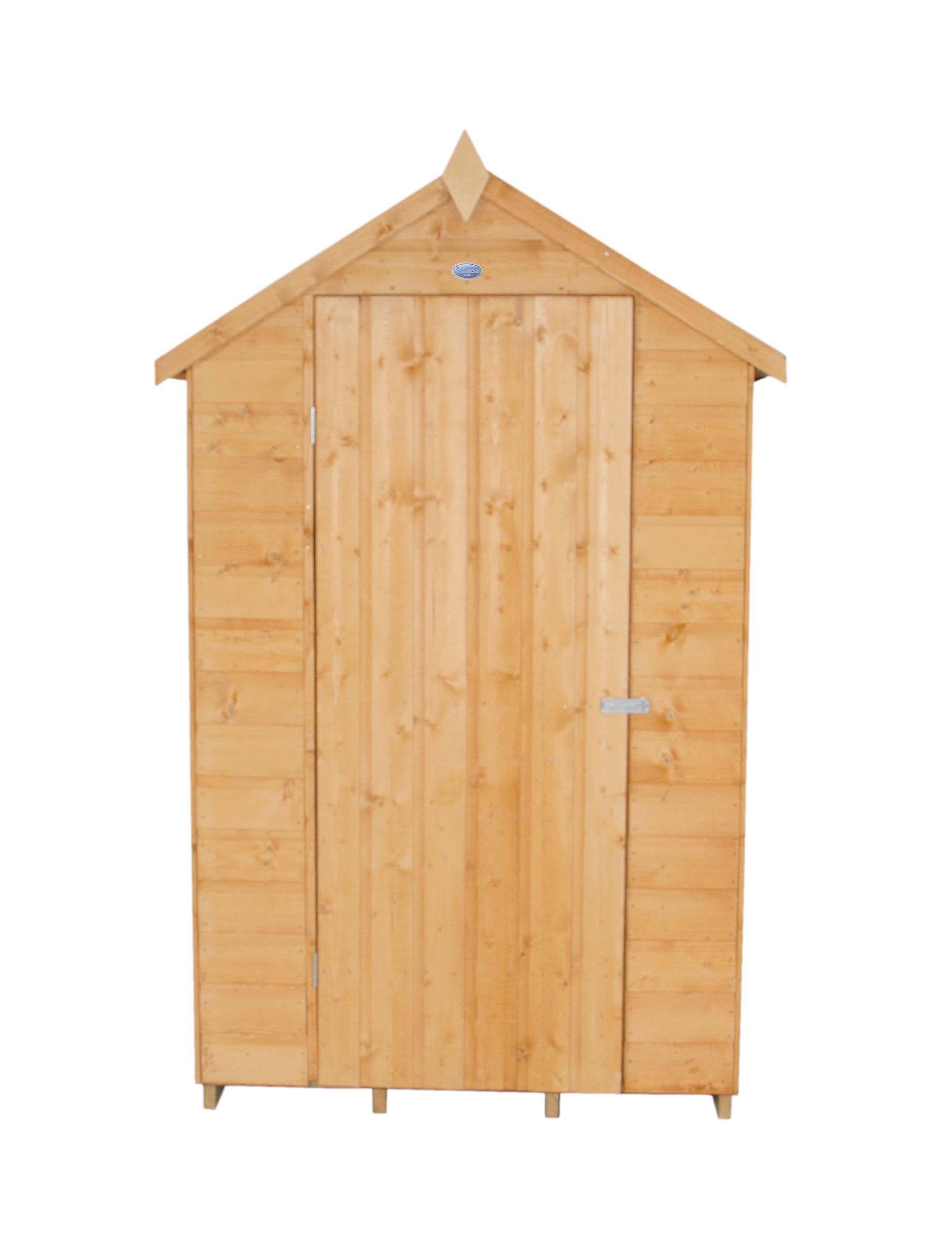Forest Garden 6x4 ft Apex Golden brown Wooden Shed with floor & 1 window (Base included)