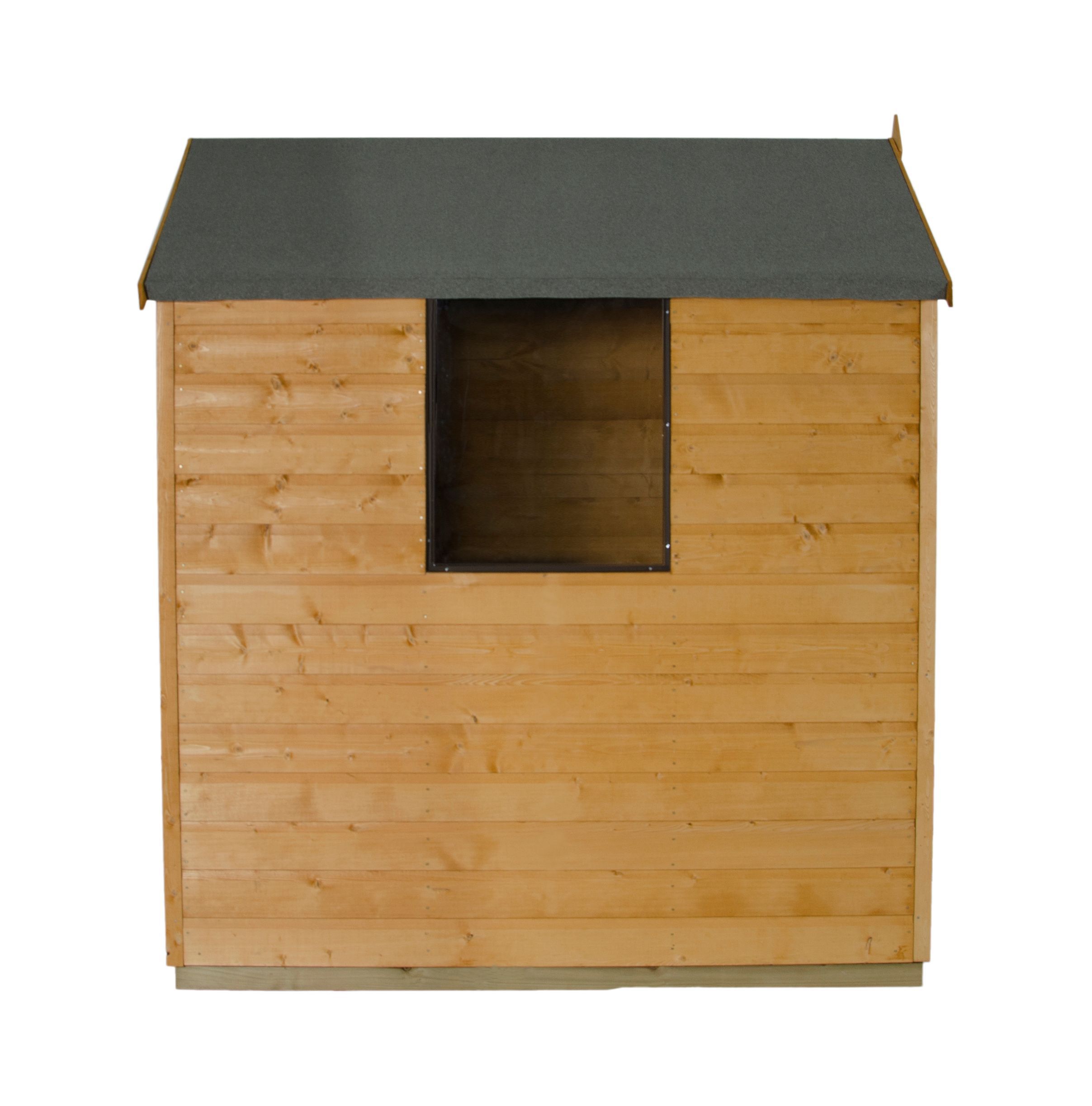 Forest Garden 6x4 ft Apex Golden brown Wooden Shed with floor & 1 window (Base included)