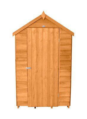 Forest Garden 6x4 ft Apex Golden brown Wooden Shed with floor (Base included) - Assembly service included