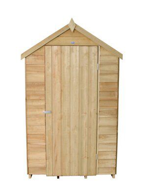Forest Garden 6x4 ft Apex Green Wooden Shed with floor & 1 window - Assembly service included