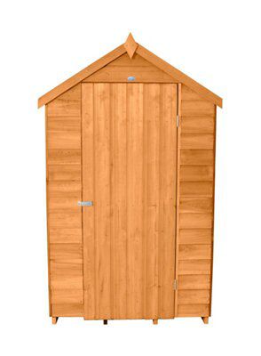 Forest Garden 6x4 ft Apex Natural timber Shed with floor & 1 window
