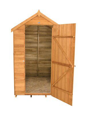 Forest Garden 6x4 ft Apex Natural timber Shed with floor & 1 window
