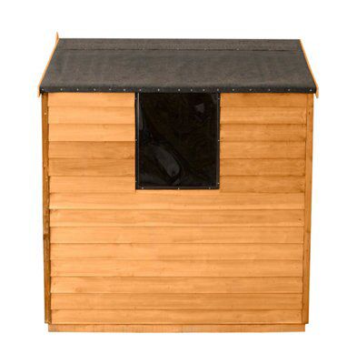 Forest Garden 6x4 ft Apex Natural timber Shed with floor & 1 window