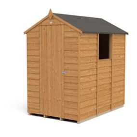 Forest Garden 6x4 ft Apex Overlap Wooden Shed with floor