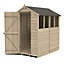Forest Garden 6x4 ft Apex Wooden Shed with floor & 4 windows - Assembly service included